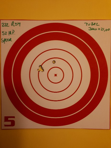 222 Remington 52 HP Speer, Tubal 3000 x 21,00 grs